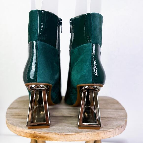 Gianni Bini Harrison Retro Boho Indie Suede Patchwork Boots Green Size 7.5 NEW - Picture 7 of 10